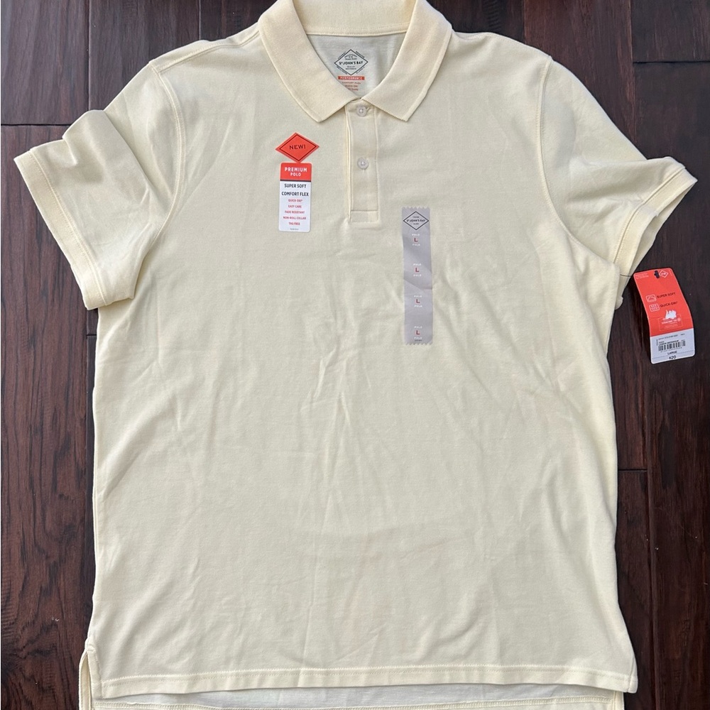 St. John's Bay Men's Light Yellow Polo Shirt